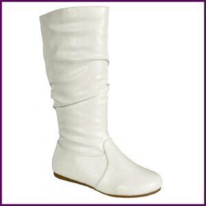 Knee-High Boots Size 8.5 Faux Leather Slouchy Flat Heel